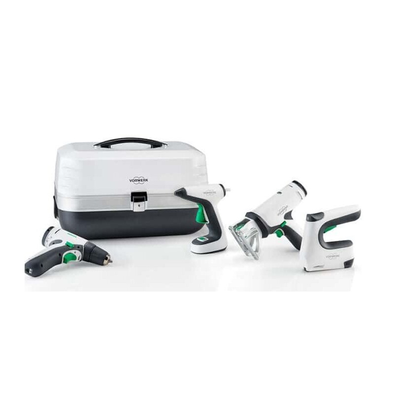 Vorwerk Folletto Twercs T100 ST: Seghetto,Pistola Incollatrice a Caldo,Trapano Avvitatore e Graffatrice